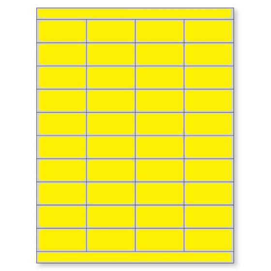 Label Laser Piggyback Paper Permanent 4 2"x7/8" Yellow 40 per Sheet, 250 Sheets per Box