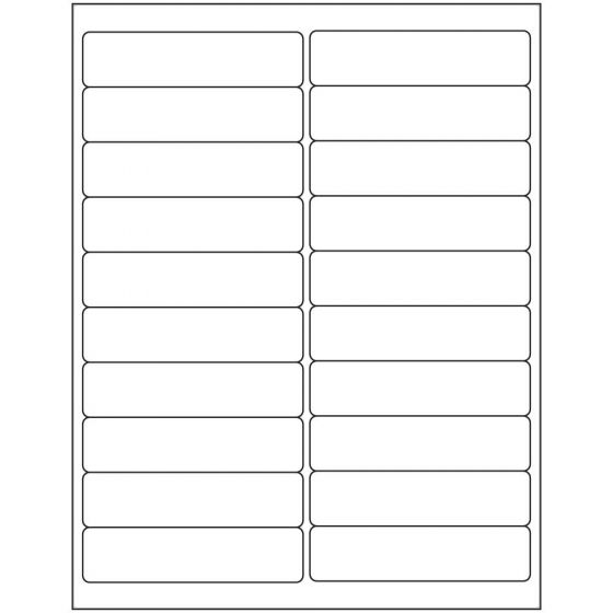 Label Laser Paper Permanent 2  4"x1" White 20 per Sheet, 1000 Sheets per Box