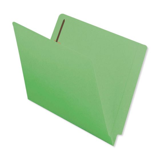 Barkley™ Match End Tab Folder Fas# 1&3 11pt Color Stock Green Flush Front 12 1/4" x 9 1/2" 2ply - 50 per Box