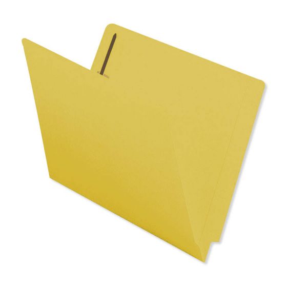 Barkley™ Match End Tab Folder Fas# 1&3 11pt Color Stock Yellow Flush Front 12 1/4" x 9 1/2" 2ply - 50 per Box