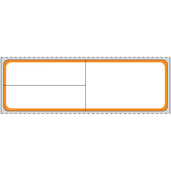 Label Meditech Direct Thermal Paper Permanent 1" Core 4"x1 1/4" White with Orange 1000 per Roll, 8 Rolls per Case