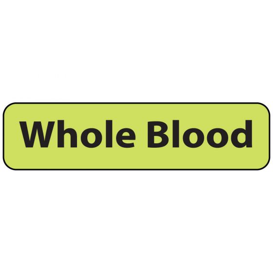 Label Paper Removable Whole Blood, 1" Core, 1 1/4" x 5/16", Fl. Chartreuse, 760 per Roll