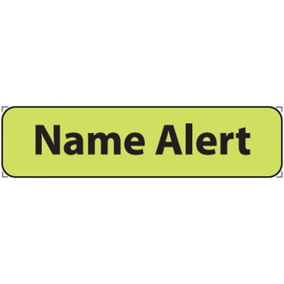 Label Paper Removable Name Alert, 1" Core, 1 1/4" x 5/16", Fl. Chartreuse, 760 per Roll