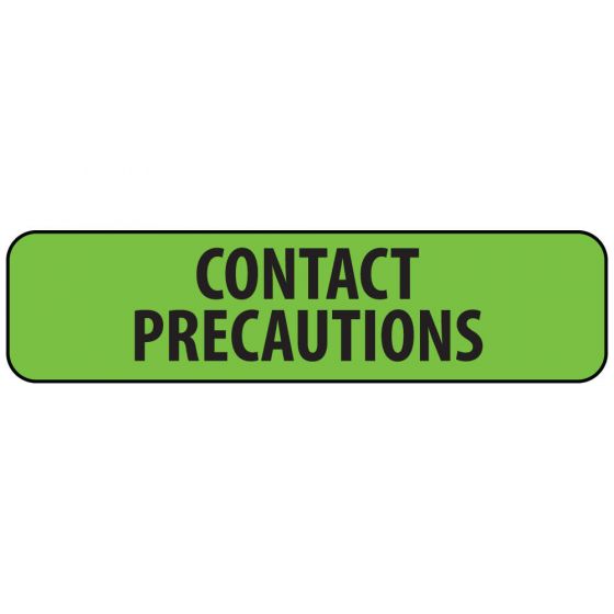 Label Paper Removable Contact Precautions, 1" Core, 1 1/4" x 5/16", Fl. Green, 760 per Roll