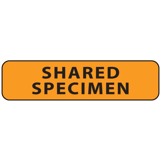 Label Paper Removable Shared Specimen, 1" Core, 1 1/4" x 5/16", Fl. Orange, 760 per Roll