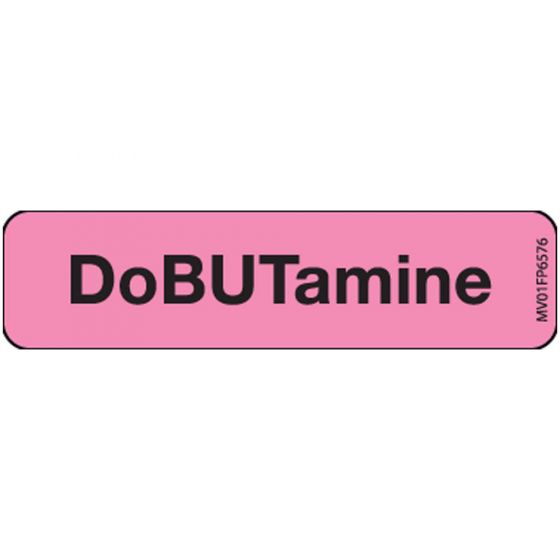 Label Paper Removable Dobutamine, 1" Core, 1 1/4" x 5/16", Fl. Pink, 760 per Roll