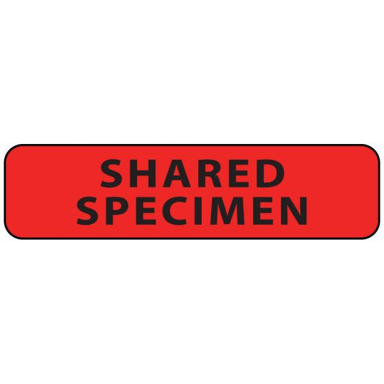 Label Paper Permanent Shared Specimen, 1" Core, 1 1/4" x 5/16", Fl. Red, 760 per Roll
