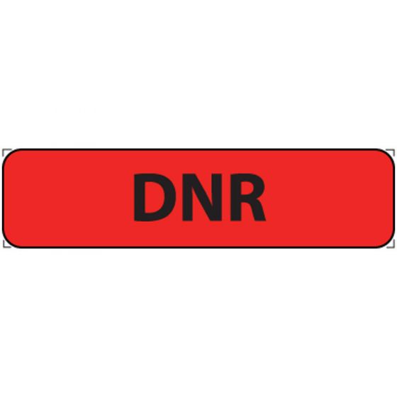 Label Paper Permanent DNR 1" Core 1 1/4"x5/16" Fl. Red 760 per Roll