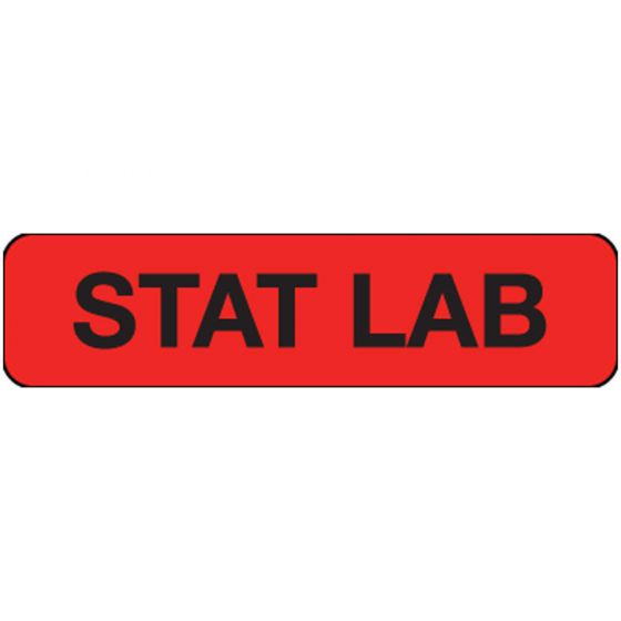 Label Paper Permanent STAT Lab, 1" Core, 1 1/4" x 5/16", Fl. Red, 760 per Roll