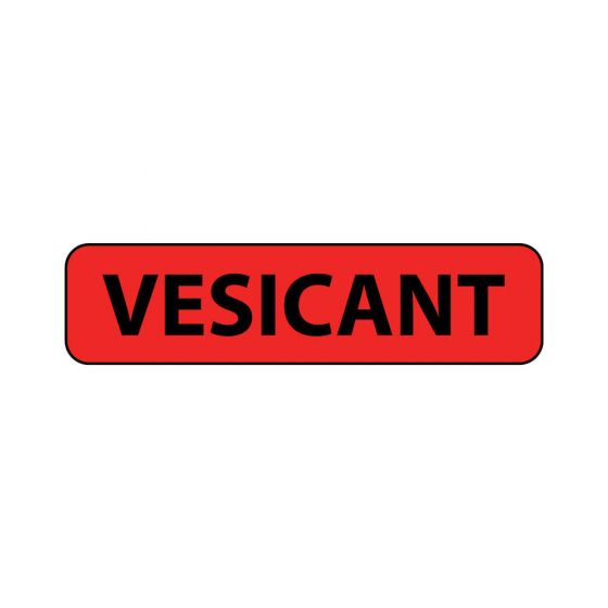 Label Paper Permanent Vesicant, 1" Core, 1 1/4" x 5/16", Fl. Red, 760 per Roll
