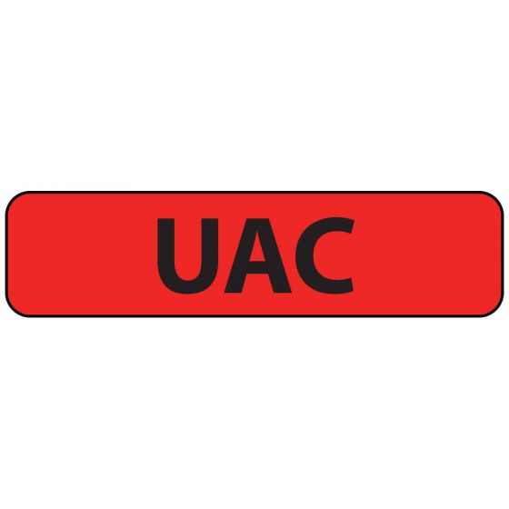 Label Paper Permanent UAC, 1" Core, 1 1/4" x 5/16", Fl. Red, 760 per Roll