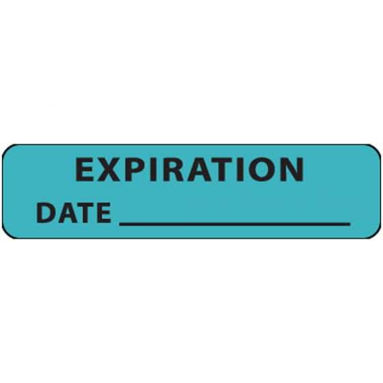 Label Paper Removable Expiration Date, 1" Core, 1 1/4" x 5/16", Blue, 760 per Roll