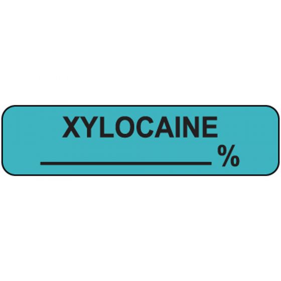 Label Paper Removable Xylocaine %, 1" Core, 1 1/4" x 5/16", Blue, 760 per Roll