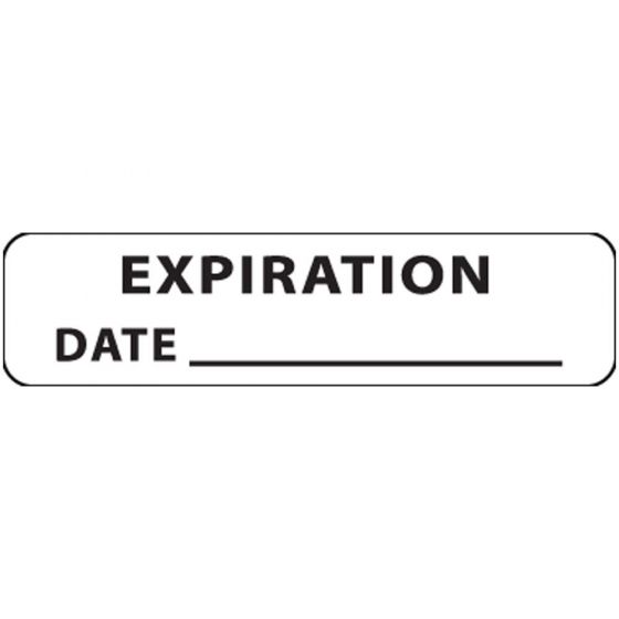 Label Paper Permanent Expiration Date 1" Core 1 1/4"x5/16" White 760 per Roll