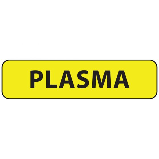Label Paper Permanent Plasma, 1" Core, 1 1/4" x 5/16", Yellow, 760 per Roll