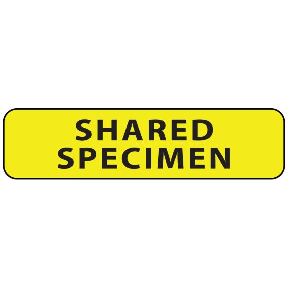 Label Paper Permanent Shared Specimen, 1" Core, 1 1/4" x 5/16", Yellow, 760 per Roll