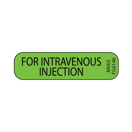 Label Paper Removable For Intravenous, 1" Core, 1 7/16" x 3/8", Fl. Green, 666 per Roll