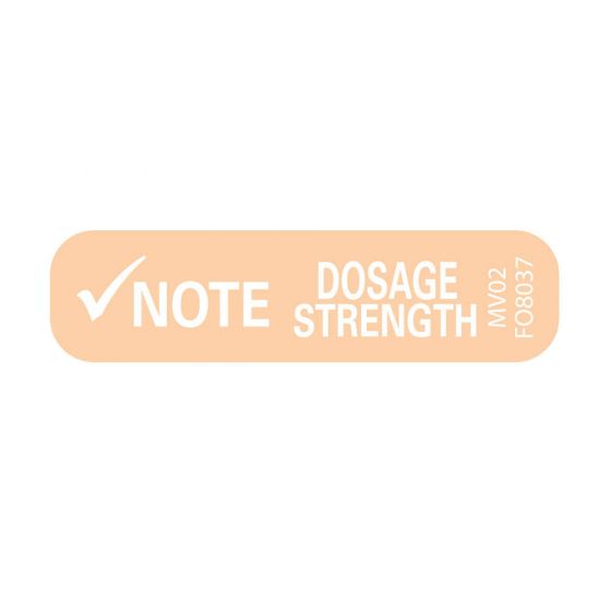 Label Paper Removable Note Dosage Strength, 1" Core, 1 7/16" x 3/8", Fl. Orange, 666 per Roll