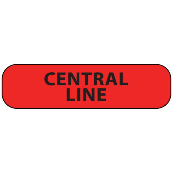 Label Paper Permanent Central Line 1" Core 1 7/16"x3/8" Fl. Red 666 per Roll