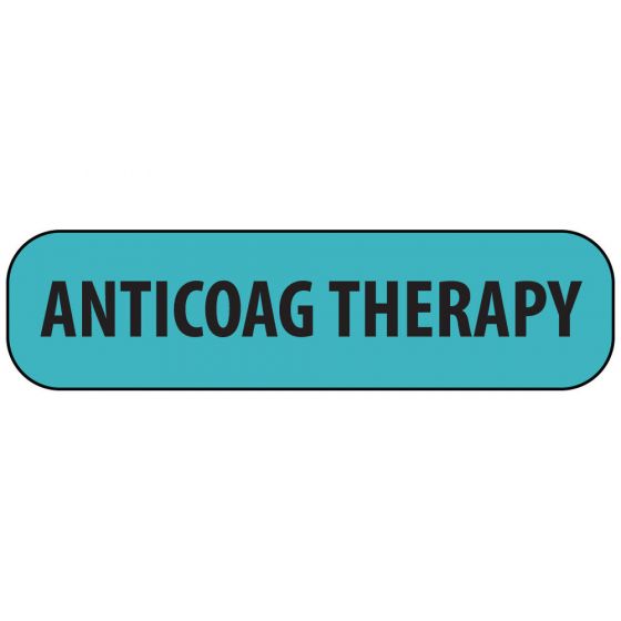 Label Paper Removable Anticoag Therapy, 1" Core, 1 7/16" x 3/8", Blue, 666 per Roll