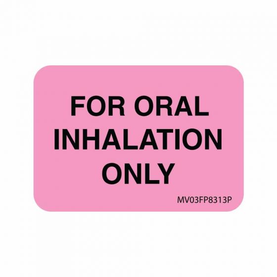 Label Paper Permanent for oral Inhalation 1" Core 1 7/16"x1 Fl. Pink 666 per Roll