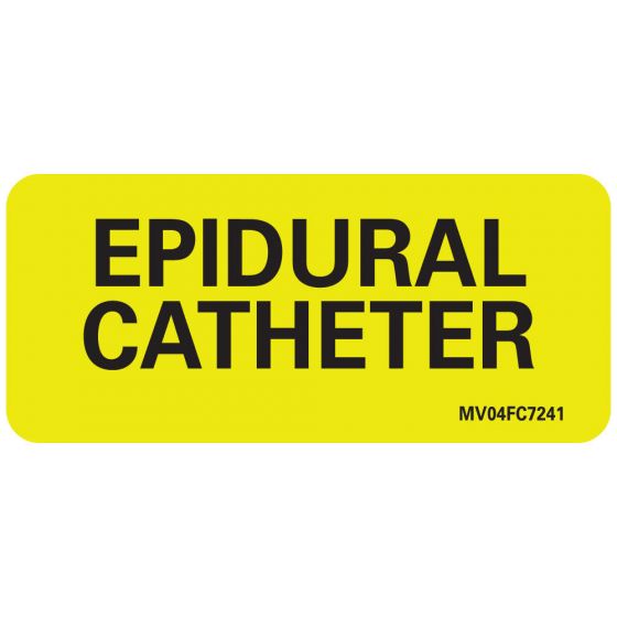 Label Paper Removable Epidural Catheter, 1" Core, 2 1/4" x 1", Fl. Chartreuse, 420 per Roll
