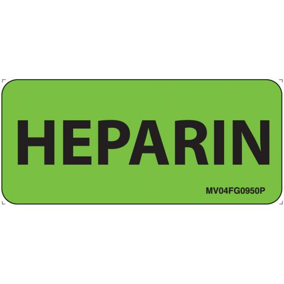 Label Paper Permanent Heparin 1" Core 2 1/4"x1 Fl. Green 420 per Roll