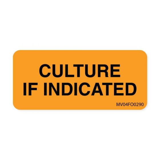 Label Paper Removable Culture If Indicated, 1" Core, 2 1/4" x 1", Fl. Orange, 420 per Roll