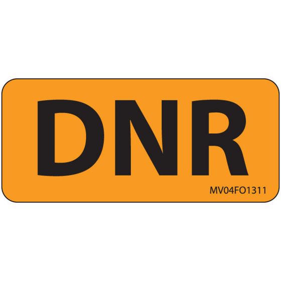 Label Paper Removable DNR, 1" Core, 2 1/4" x 1", Fl. Orange, 420 per Roll