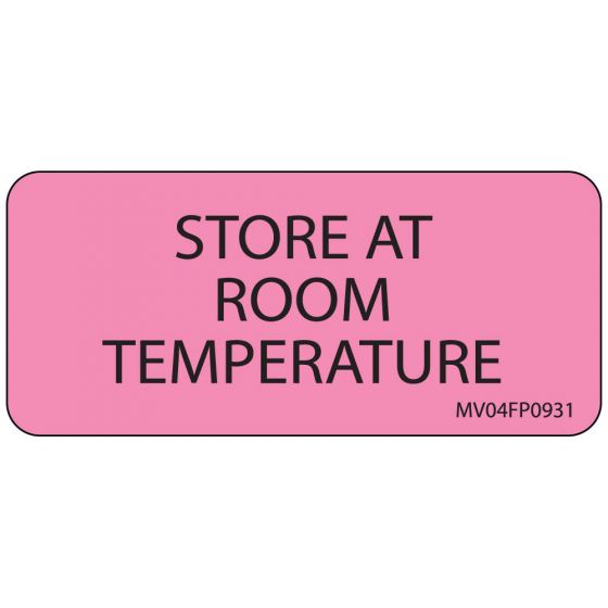 Label Paper Removable Store At Room, 1" Core, 2 1/4" x 1", Fl. Pink, 420 per Roll