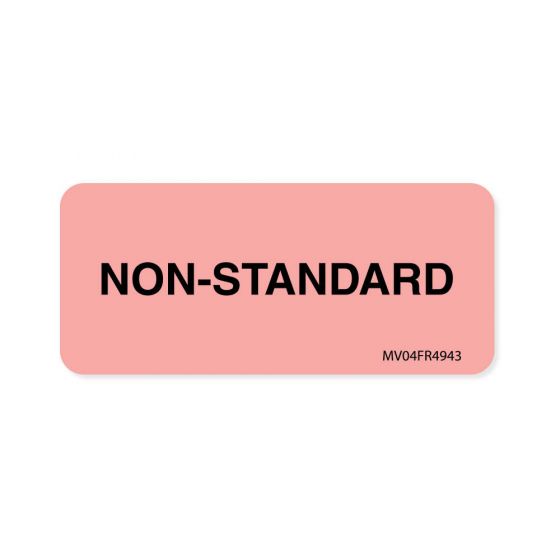 Label Paper Permanent Non-standard, 1" Core, 2 1/4" x 1", Fl. Red, 420 per Roll