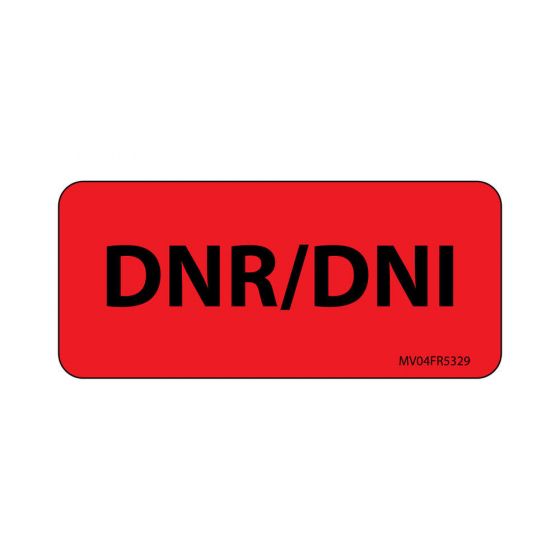 Label Paper Permanent DNR/dni 1" Core 2 1/4"x1 Fl. Red 420 per Roll