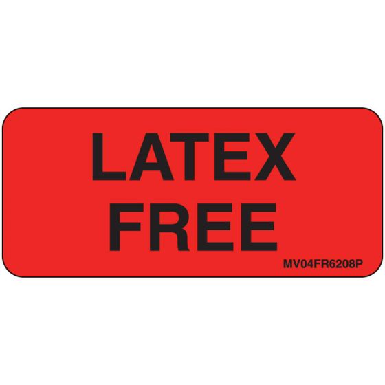 Label Paper Permanent Latex Free, 1" Core, 2 1/4" x 1", Fl. Red, 420 per Roll