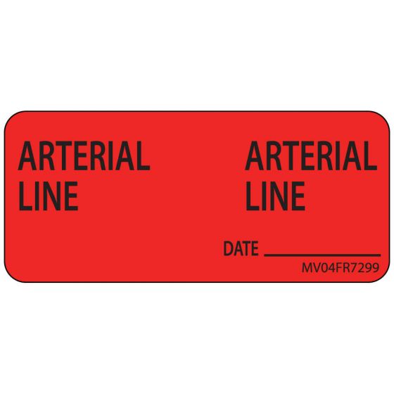 Label Paper Permanent Arterial Arterial 1" Core 2 1/4"x1 Fl. Red 420 per Roll