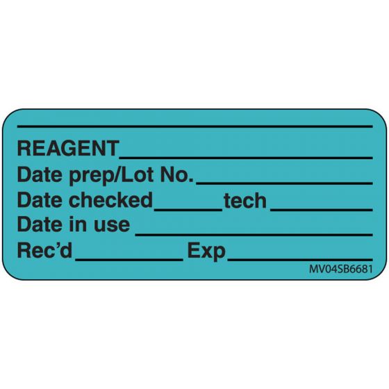 Label Paper Removable Reagent Date, 1" Core, 2 1/4" x 1", Blue, 420 per Roll