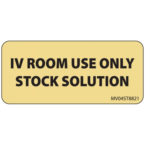 Label Paper Removable IV Room Use, 1" Core, 2 1/4" x 1", Tan, 420 per Roll