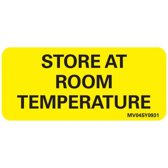 Lab Communication Label (Paper, Permanent) Store At Room 2 1/4"x1 Yellow - 420 per Roll