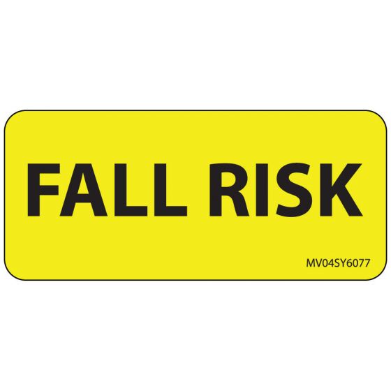 Label Paper Permanent Fall Risk 1" Core 2 1/4"x1 Yellow 420 per Roll