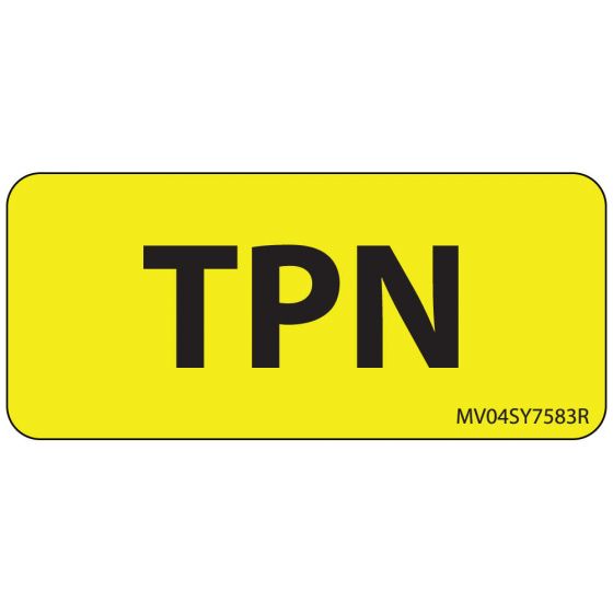 Label Paper Removable TPN, 1" Core, 2 1/4" x 1", Yellow, 420 per Roll