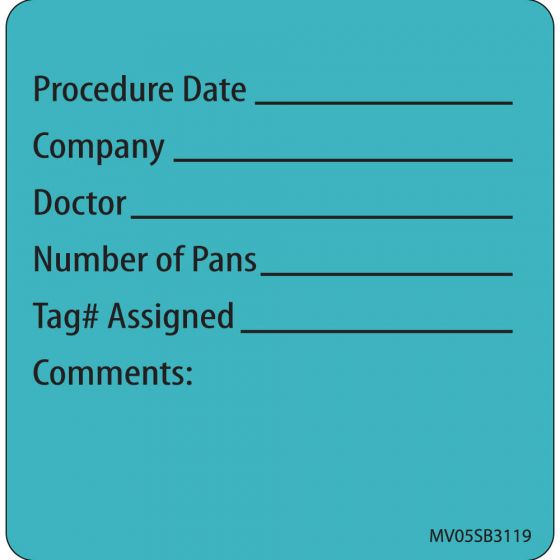 Label Paper Removable Procedure Date, 1" Core, 2 7/16" x 2 1/2", Blue, 400 per Roll