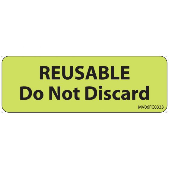 Label Paper Removable Reusable Do Not, 1" Core, 2 15/16" x 1", Fl. Chartreuse, 333 per Roll