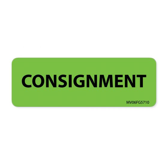 Label Paper Removable Consignment, 1" Core, 2 15/16" x 1", Fl. Green, 333 per Roll