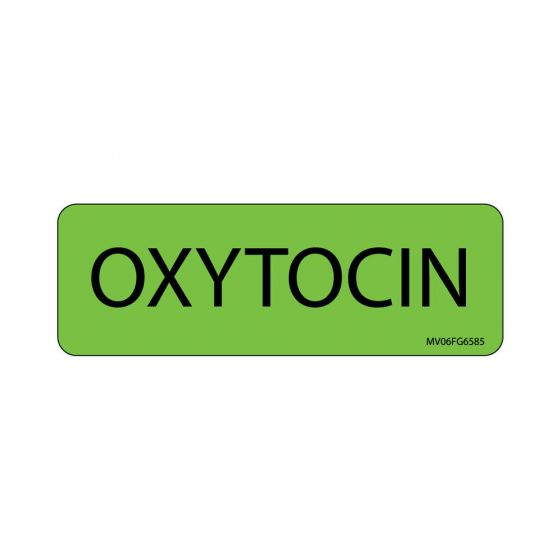 Label Paper Removable Oxytocin, 1" Core, 2 15/16" x 1", Fl. Green, 333 per Roll