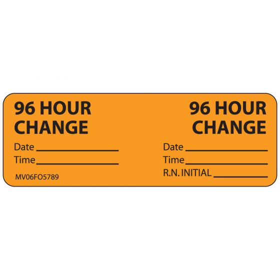 Label Paper Removable 96 Hour 96, 1" Core, 2 15/16" x 1", Fl. Orange, 333 per Roll