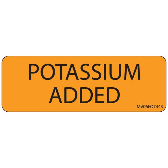 Label Paper Removable Potassium Added, 1" Core, 2 15/16" x 1", Fl. Orange, 333 per Roll