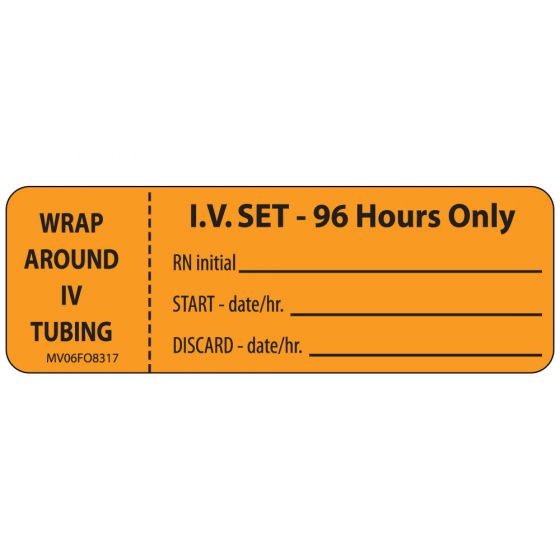 Label Paper Removable Wrap Around IV, 1" Core, 2 15/16" x 1", Fl. Orange, 333 per Roll
