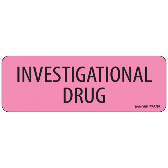 Label Paper Removable Investigational, 1" Core, 2 15/16" x 1", Fl. Pink, 333 per Roll