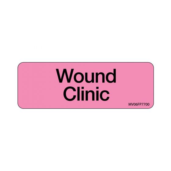 Label Paper Removable Wound Clinic, 1" Core, 2 15/16" x 1", Fl. Pink, 333 per Roll