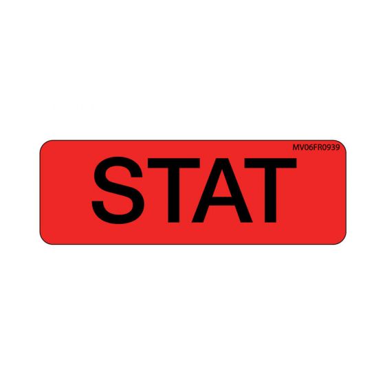 Label Paper Permanent STAT, 1" Core, 2 15/16" x 1", Fl. Red, 333 per Roll