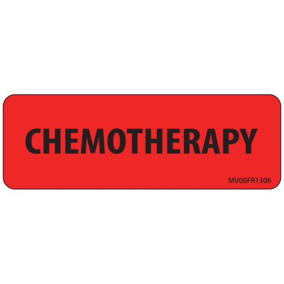 Label Paper Permanent Chemotherapy 1" Core 2 15/16"x1 Fl. Red 333 per Roll